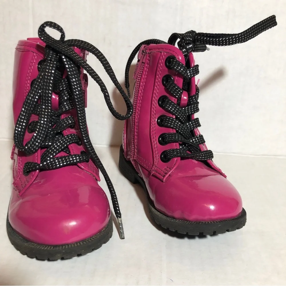 Circo Pink Moto Combat Boots Size 6